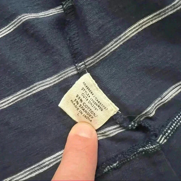 Billabong Lightweight Open Blazer Jacket Navy Blue/White Striped Women Sz Large - Picture 9 of 14